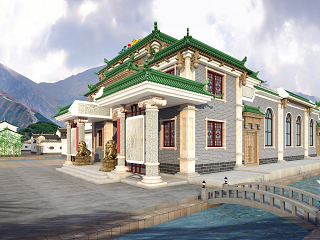 中式祠堂外观