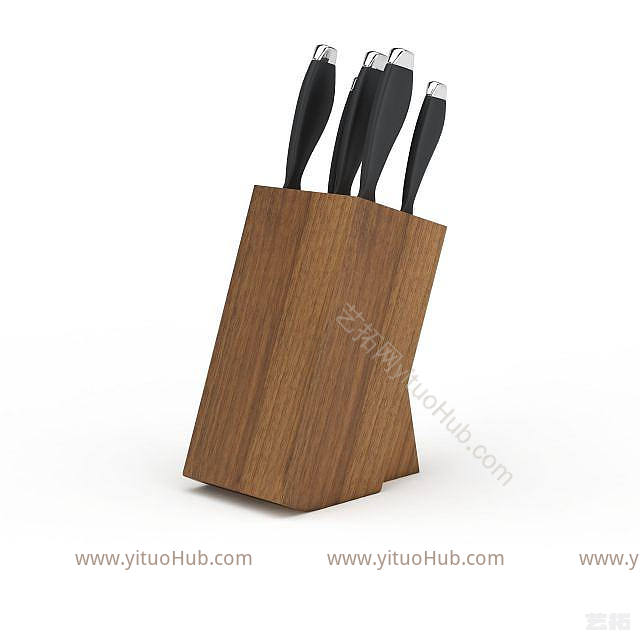 现代木质刀具盒模型