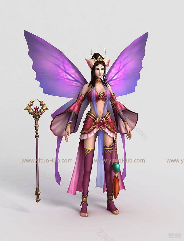 现代洪荒游戏幻蝶仙模型