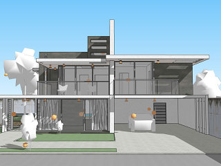 现代风格民宿建筑 独栋别墅 自建房