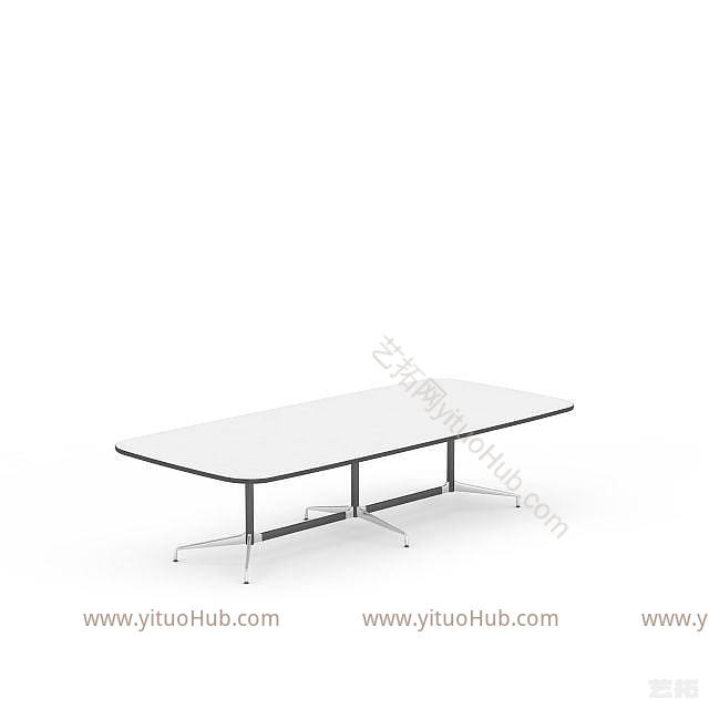 现代白色简约桌子模型