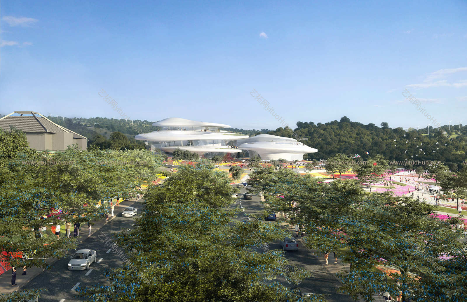 公园博物馆建筑效果图