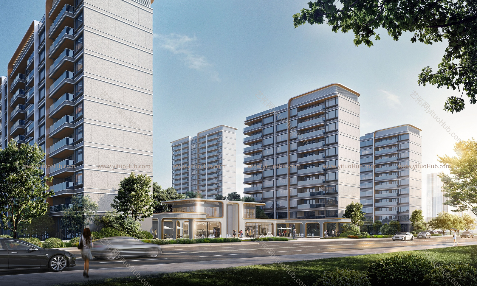 现代小区建筑