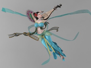 现代飞天琵琶美女模型