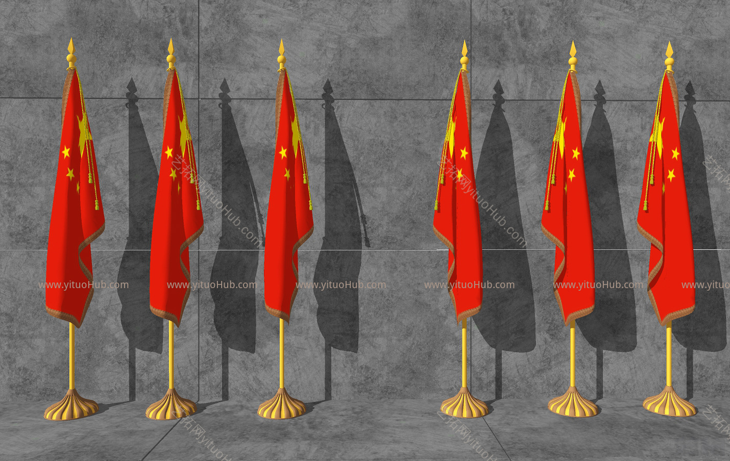 现代落地式国旗