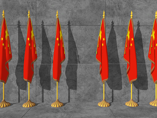 现代落地式国旗