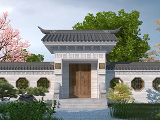 中式庭院门