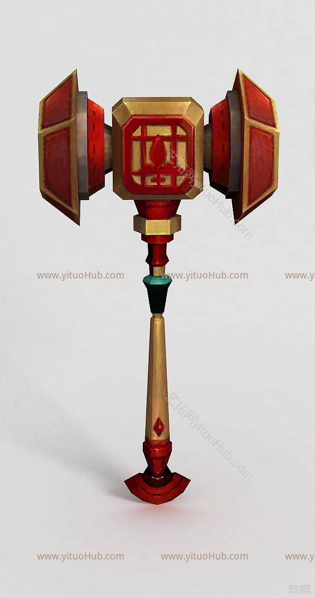 现代龙之谷武器斧头锤子模型
