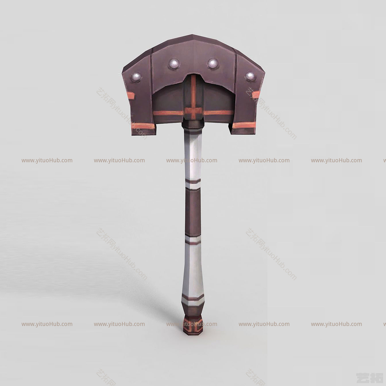 现代龙之谷武器斧头锤子模型