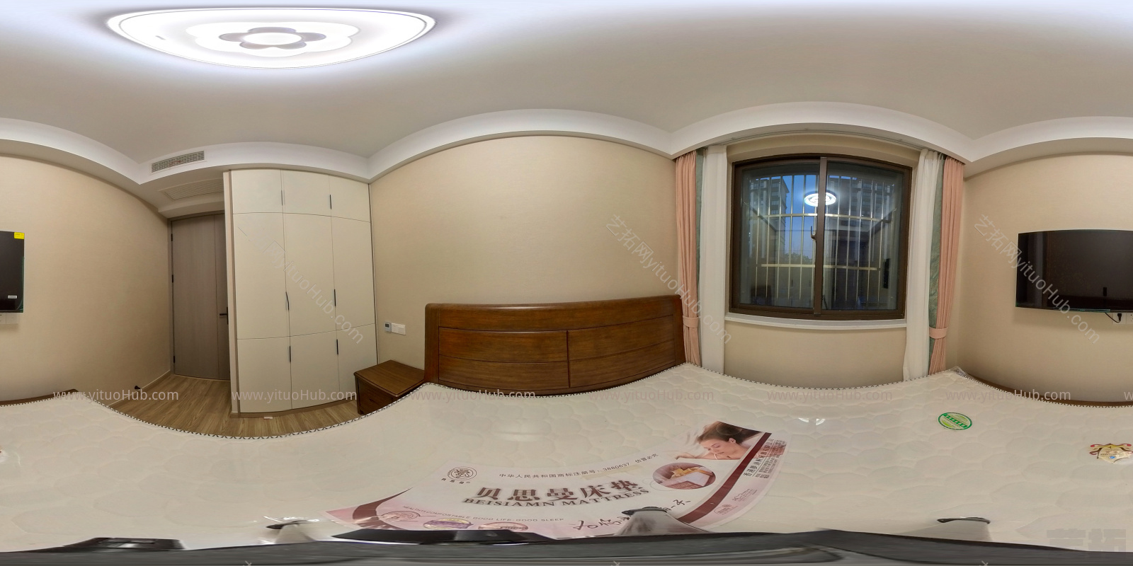 新中式卧室 床