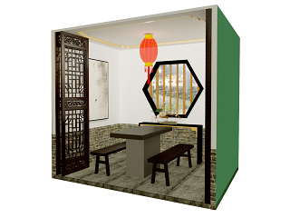 中餐厅包间屏风 灯具