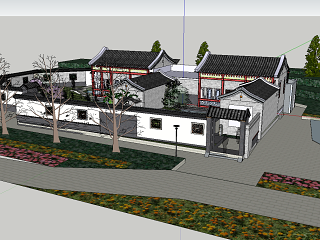 北方徽派住宅建筑模型