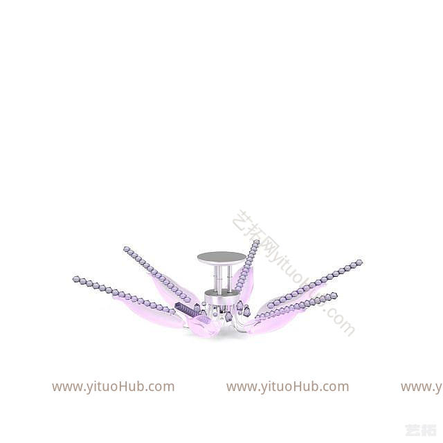 现代粉色吸顶灯模型