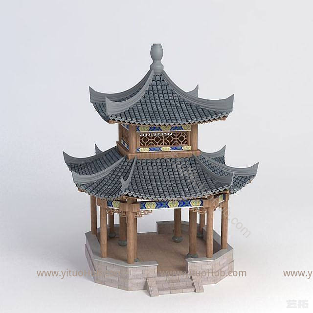 现代建筑亭子模型