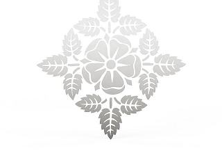 现代精美花朵墙绘模型