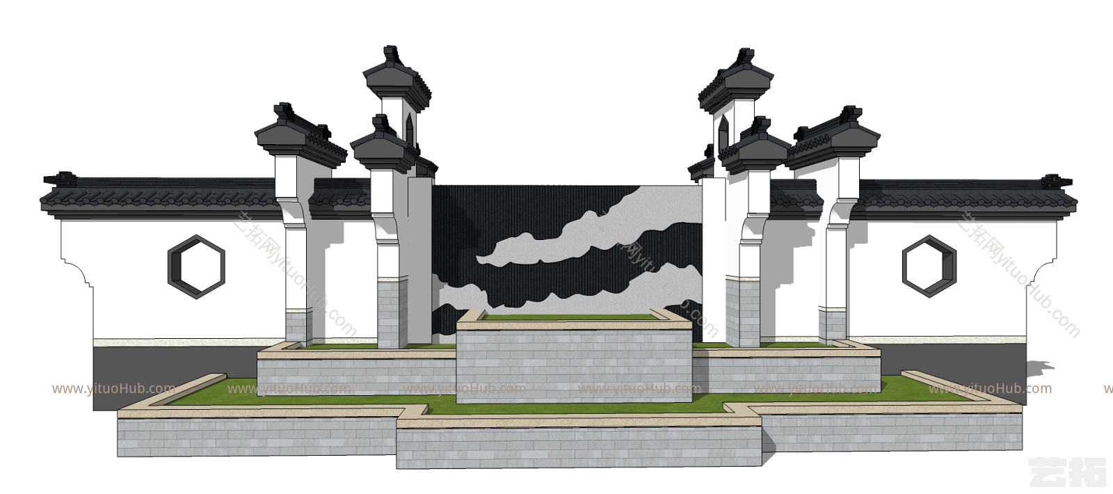 新中式景墙