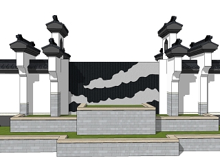 新中式景墙