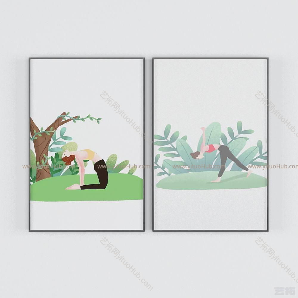 现代艺术装饰画模型