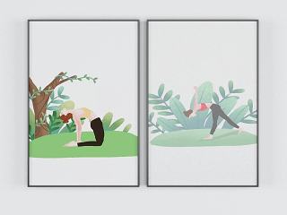 现代艺术装饰画模型