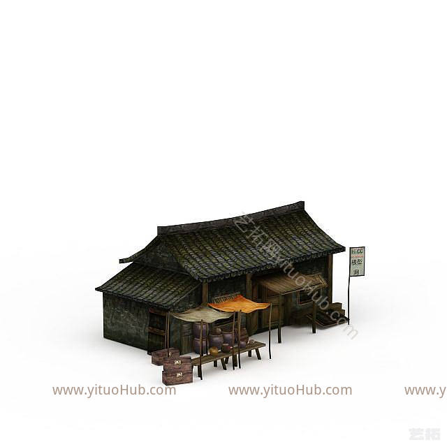 现代游戏建筑模型