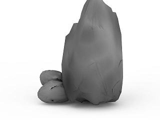 现代景观石头模型