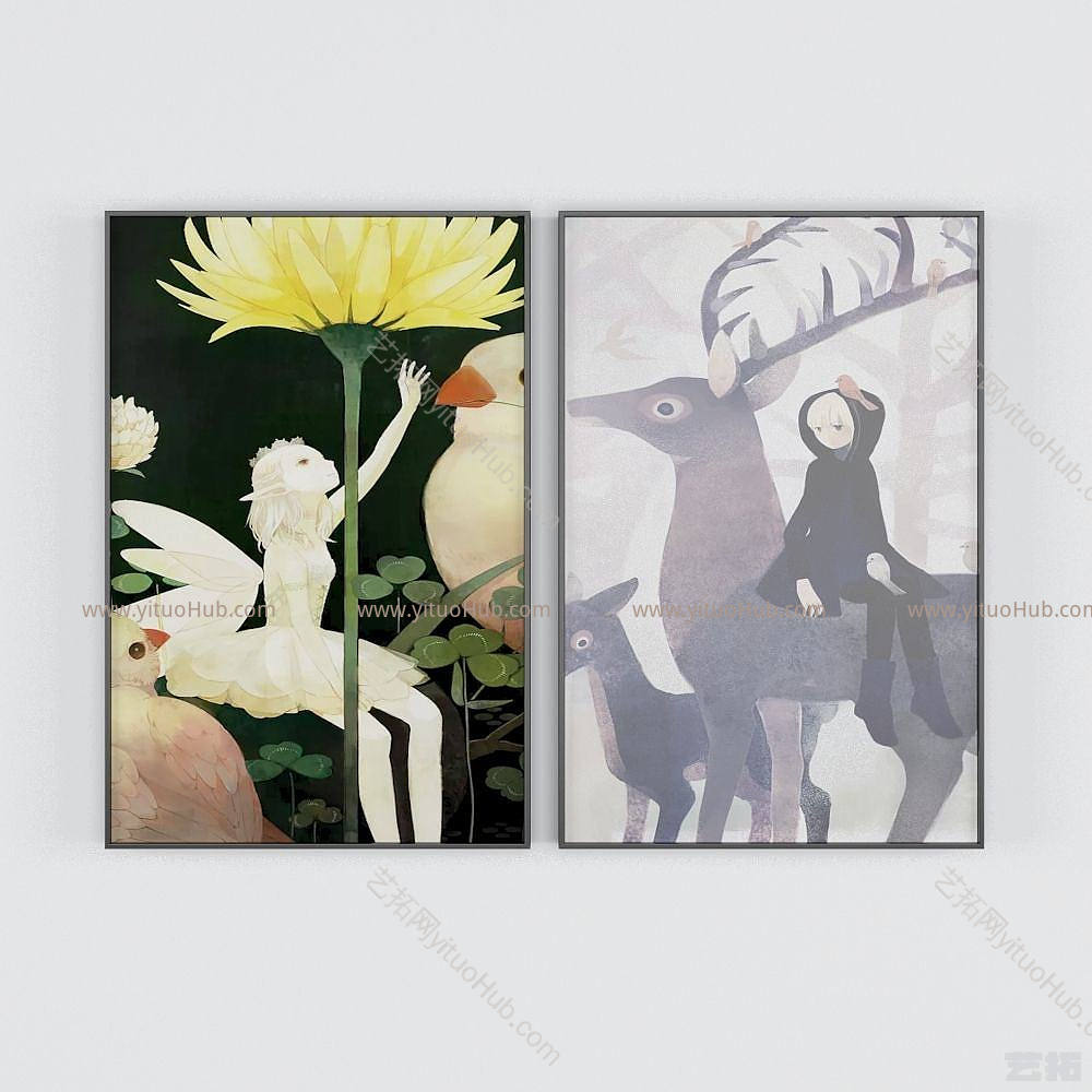 现代卡通装饰画模型