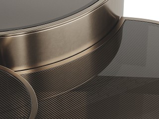 现代金属茶几边几组合模型