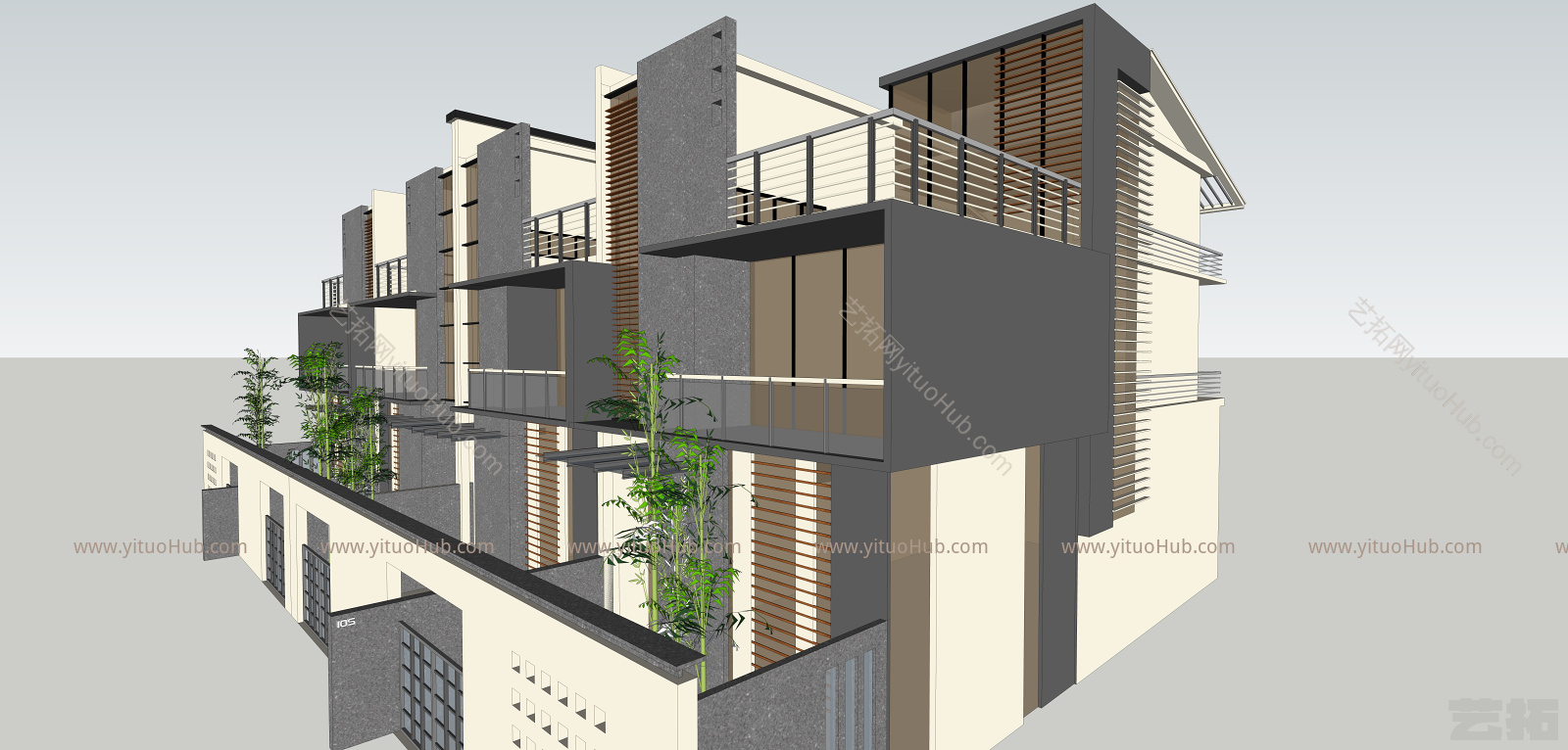中式别墅 联排别墅 住宅建筑 自建房 豪华别墅 中式建筑