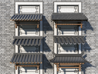 新中式屋檐瓦片