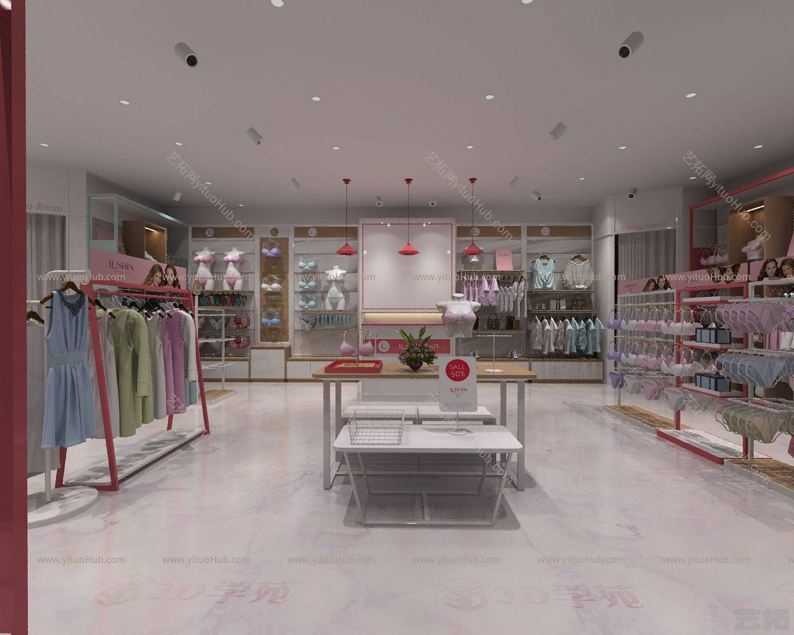 现代服装店内衣店模型