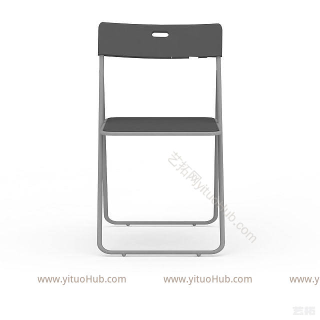 现代简易折叠办公椅模型