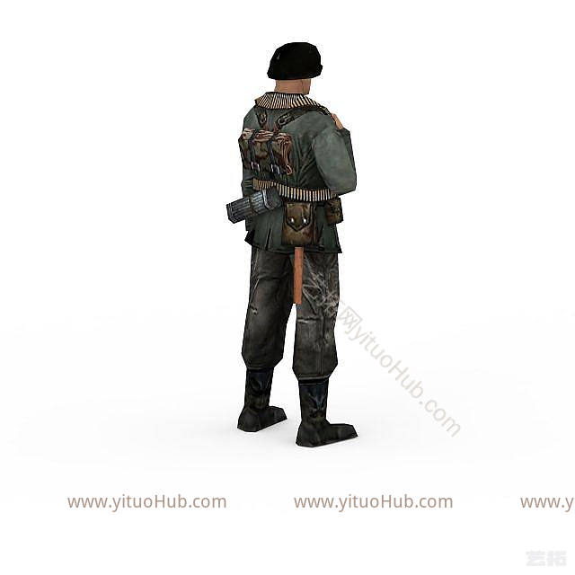现代军人士兵战士男人模型