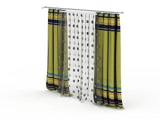简约窗帘模型