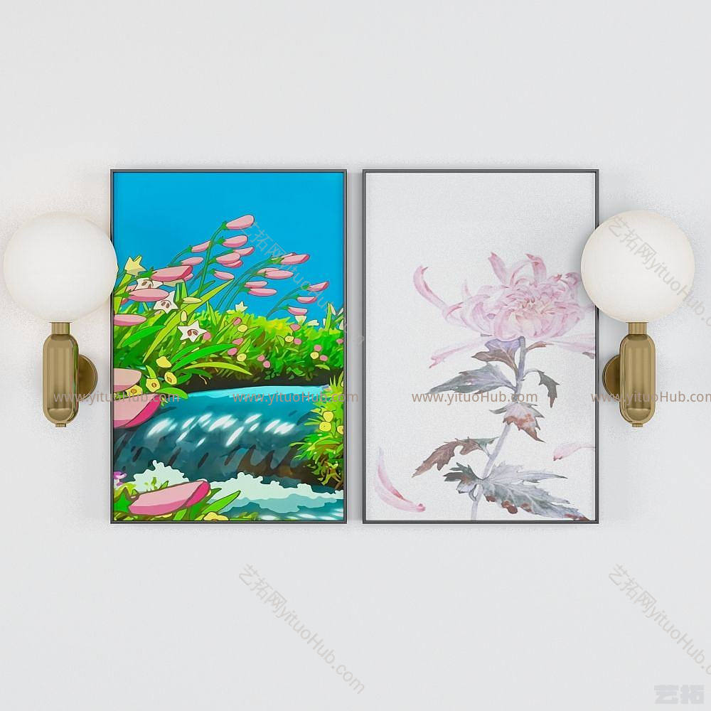 现代卡通墙面装饰画模型