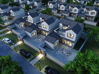 新中式住宅鸟瞰规划