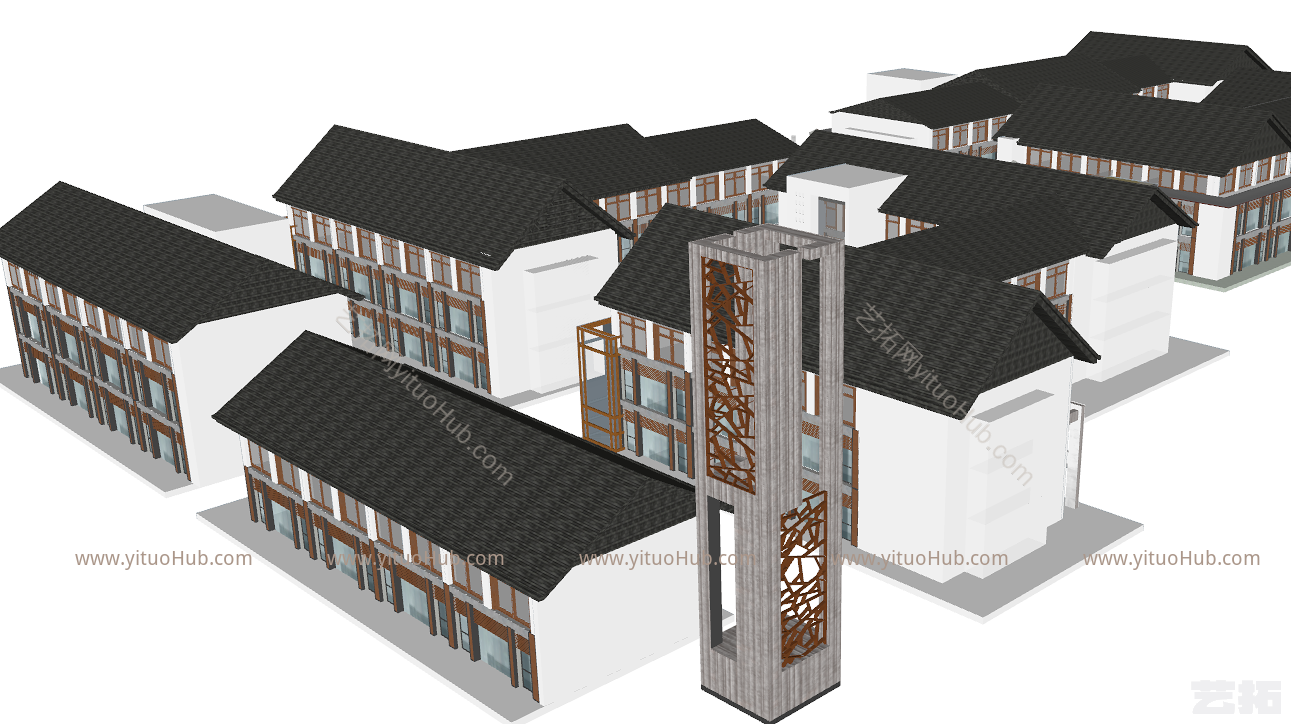 新中式徽派办公建筑