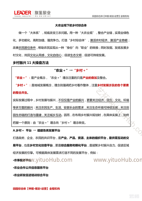 乡村振兴全套方略之微观思路（乡村振兴11大操盘方法）