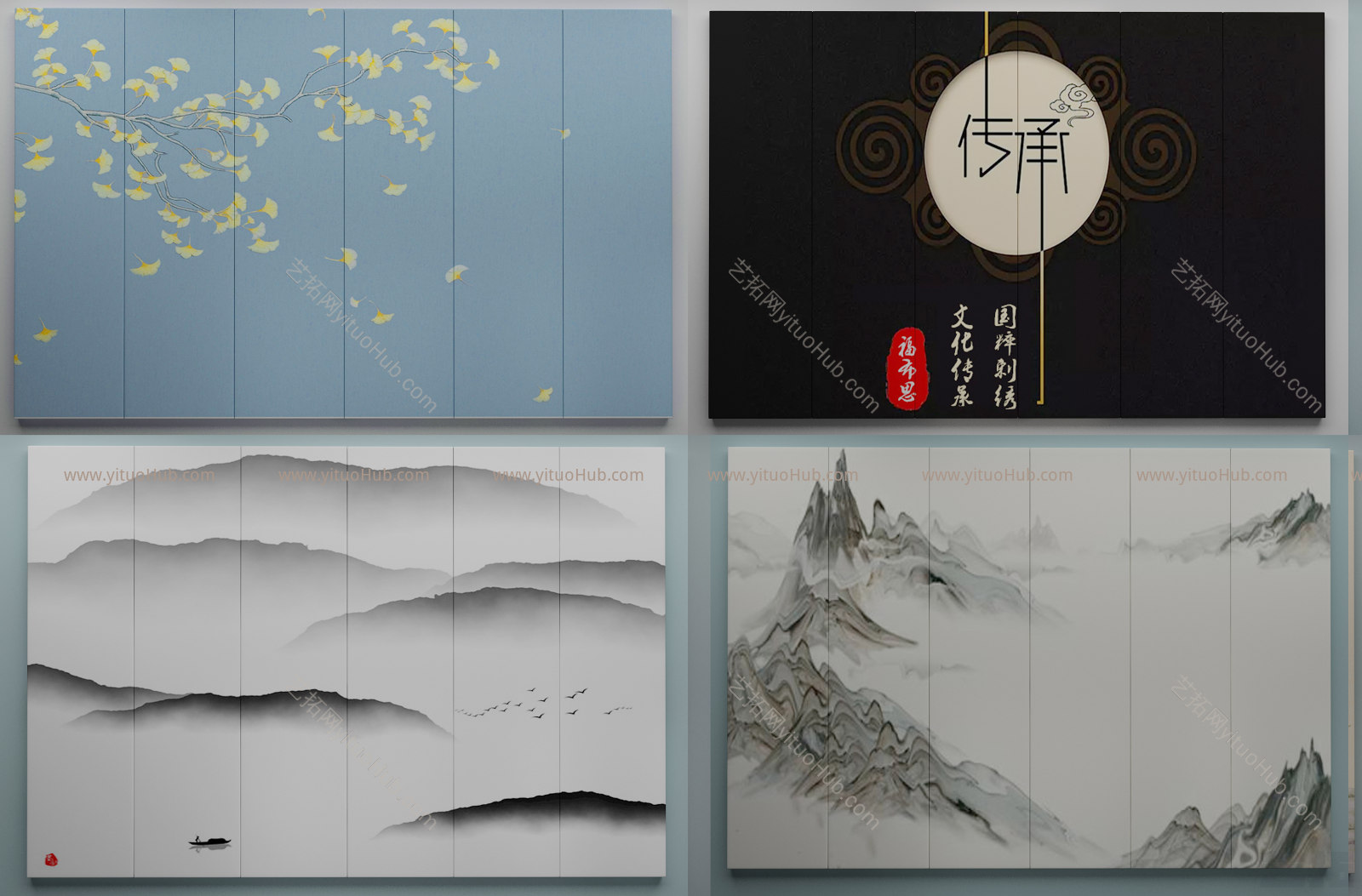 中式新背景墙硬包