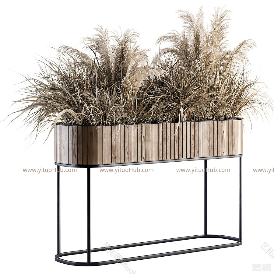 现代植物绿植花槽su模型