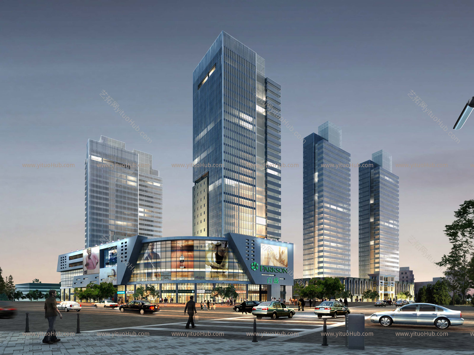 竞赛风建筑阴天效果图