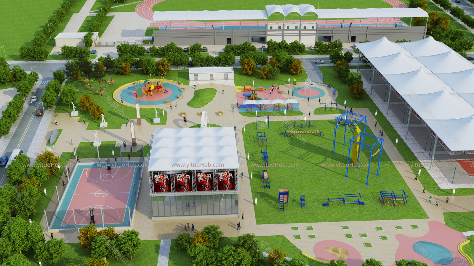 现代学校鸟瞰