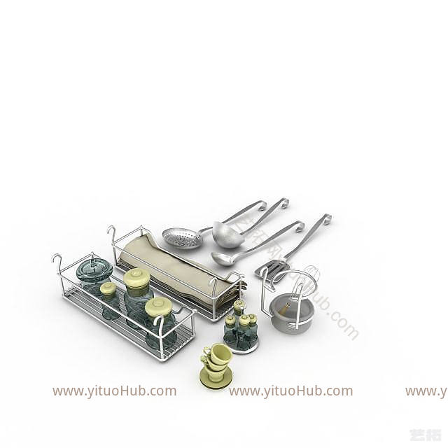 现代厨房调味器具模型