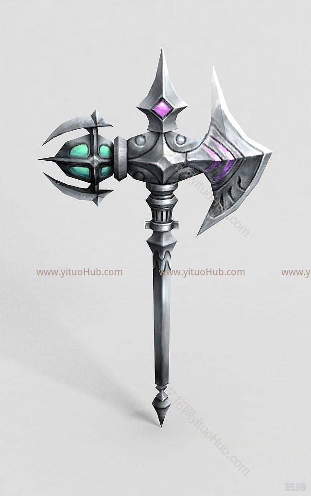 现代龙之谷武器斧头锤子模型