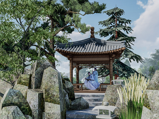 中式景观亭
