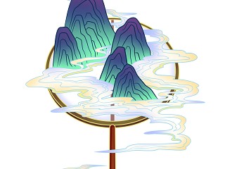 中国风复古国潮手绘微景观盆景