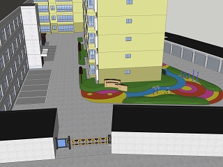 现代小区景观SU模型