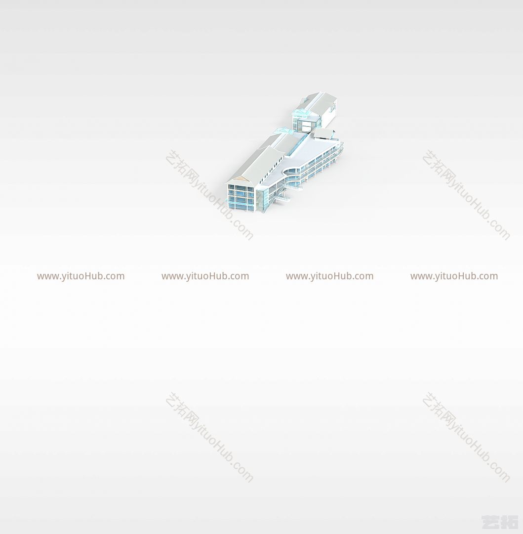现代建筑楼群模型