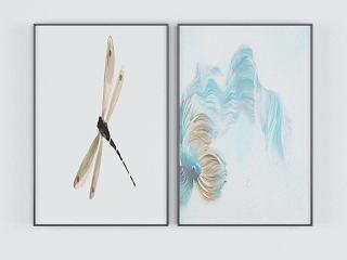 现代蜻蜓装饰画模型