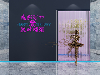现代室内雕塑装置