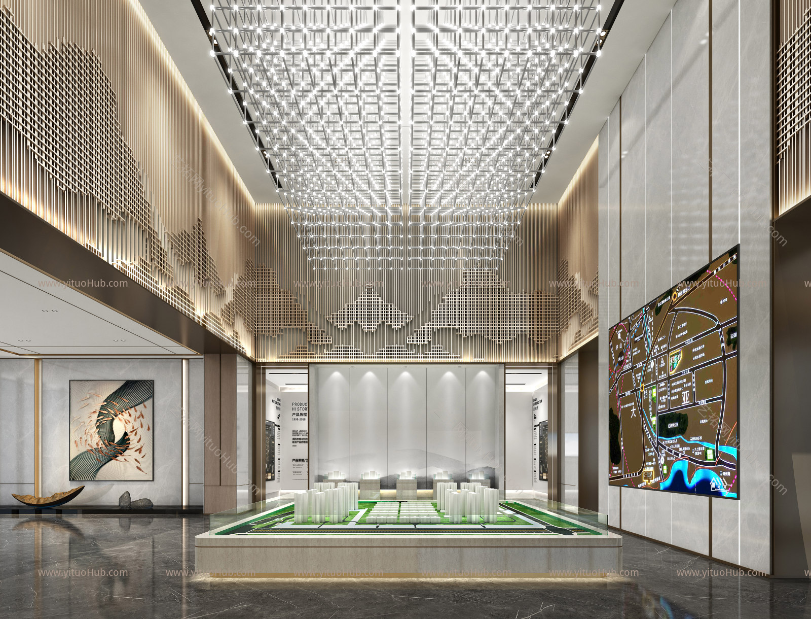现代售楼处 展示区 洽谈区